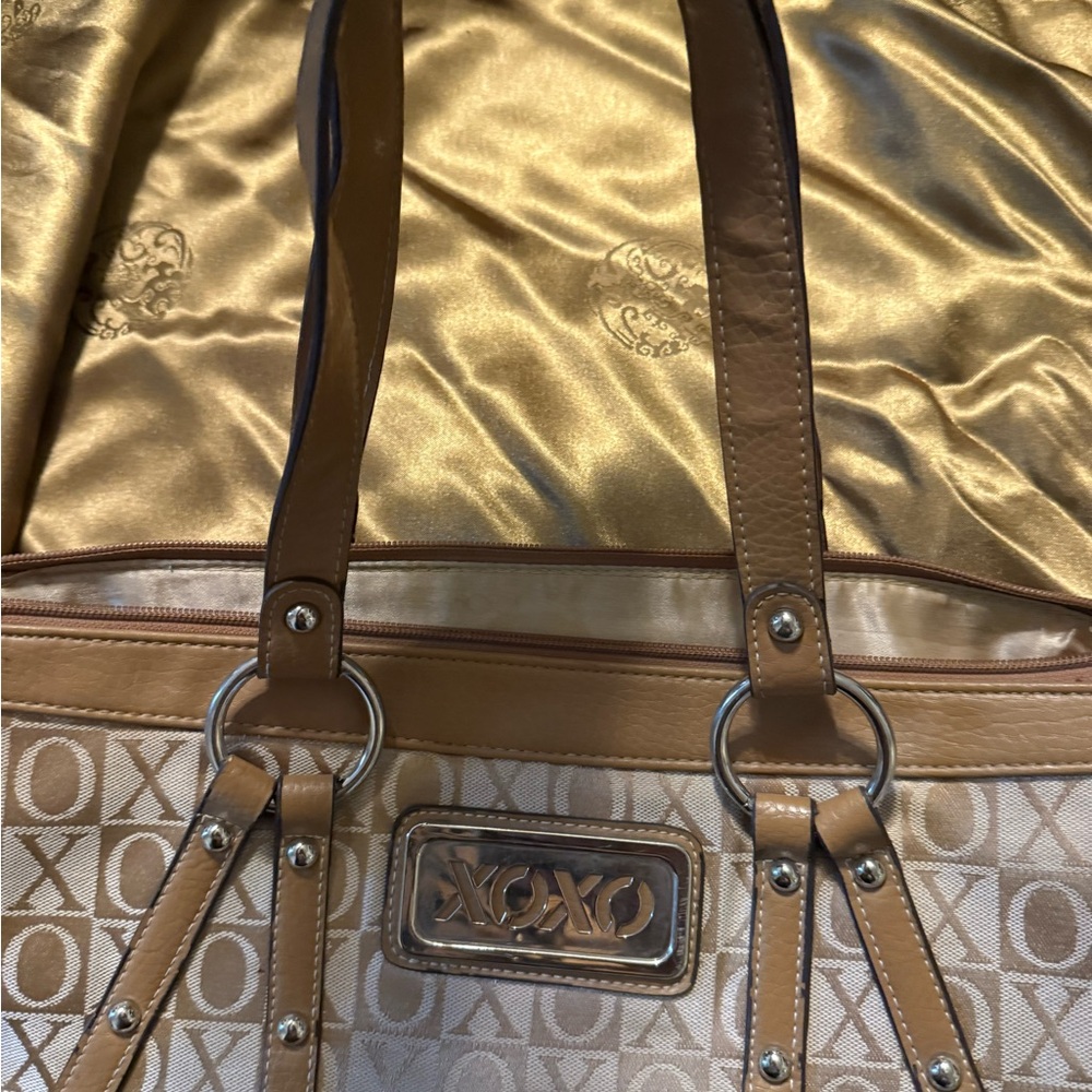 XOXO Beige and Brown Tote Bag